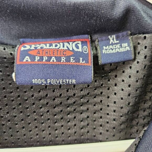 Vtg Spalding Athletic Apparel Vest Mens XL Blue Full Zip Basketball Sportswear - Picture 4 of 9